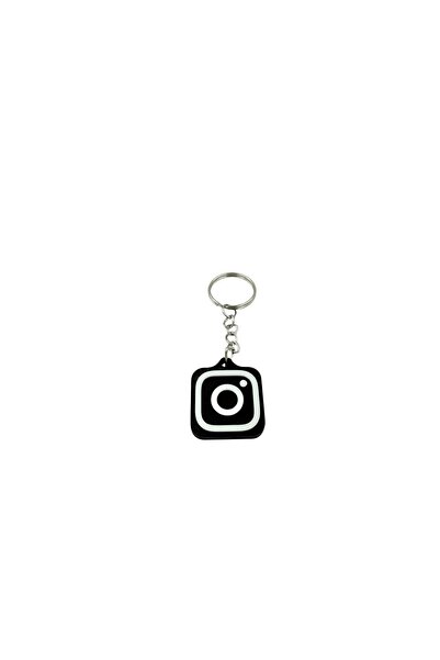 HOBİREYON NFC Anahtarlık - İnstagram Anahtarlık Siyah (Küçük Boy 3 cm)