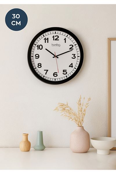 HOMİNG Nero Μαύρο Μοντέρνο Ρολόι με Πλαίσιο 30 cm 242100