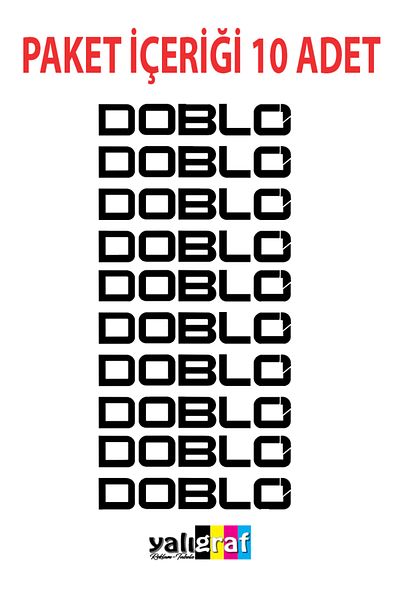 yalıgraf Autocolant Fiat Doblo Text Set de 10 Butoane Ușă Apărător de noroi Folie universală 10x1,5 cm