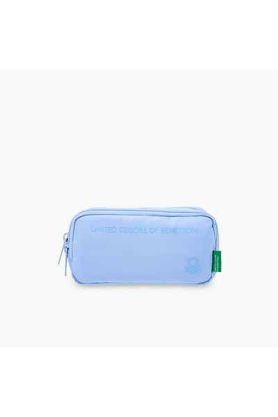 United Colors of Benetton UCB Solid 2-Compartment Pencil Pouch with Zip Closure