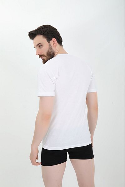 CNT Men's 6-Piece White Crew Neck Combed Cotton Undershirt