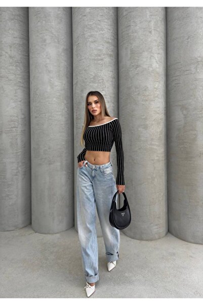 RockMore Striped Ottoman Fabric Madonna Crop