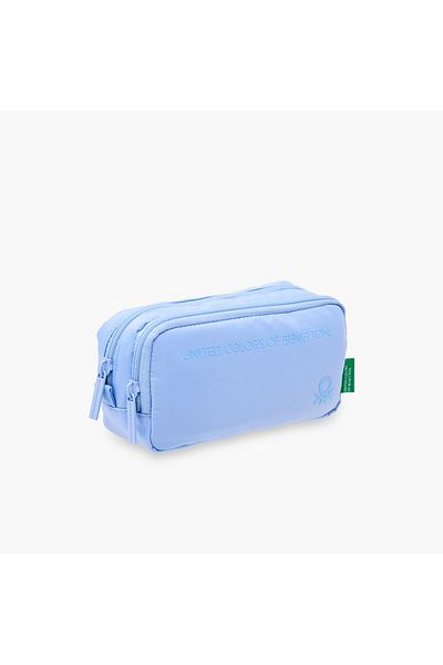 United Colors of Benetton UCB Solid 2-Compartment Pencil Pouch with Zip Closure