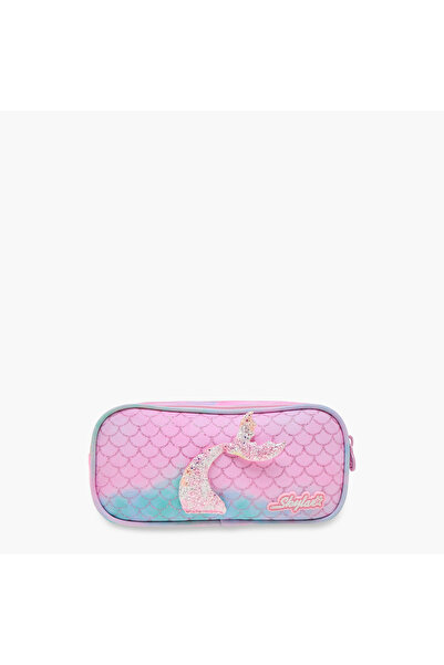 Skylar Mermaid Print Pencil Pouch with Zip Closure
