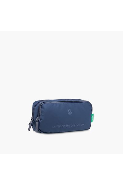 United Colors of Benetton UCB Solid 2-Compartment Pencil Pouch with Zip Closure