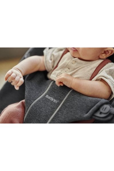 BabyBjörn Babybjorn - Jersey Baby Rocker, Bliss, Charcoal Grey 3D