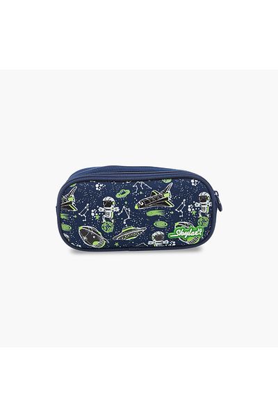 Skylar Glow in the Dark Space Print Pencil Pouch with Zip Closure