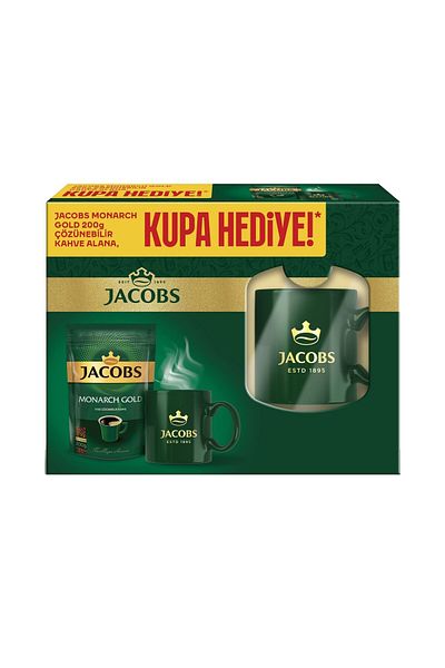 Jacobs Monarch Gold 200 Gr Instant Coffee + Mug Gift X 4 Pieces