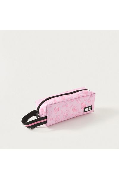 BT21 Printed Pencil Pouch with Zip Closure and Side Handle
