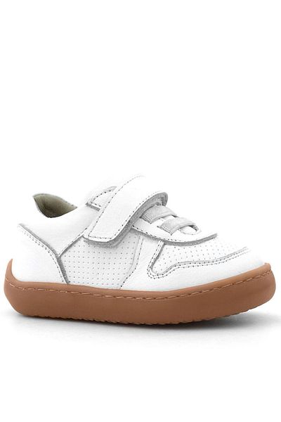 Rakerplus Bob Genuine Leather White Barefoot Velcro Elastic Baby Sneaker Shoes