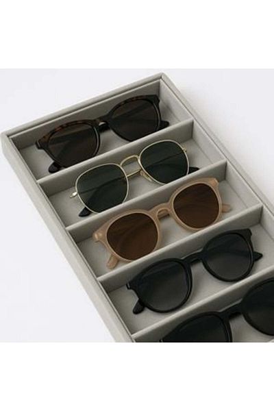 OEM Suport Organizator Suede Gri cu 6 Compartimente pentru Ochelari