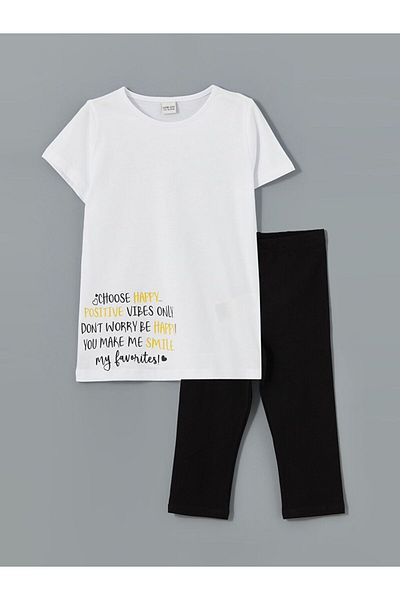 LC Waikiki Lcw Eco Crew Neck Girls T-Shirt & Leggings