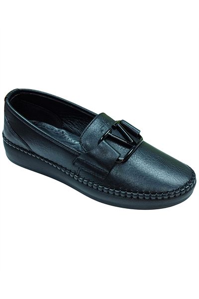 Frida 2044 Women's Black (37-41) Leather Buckle Comfort Shoes