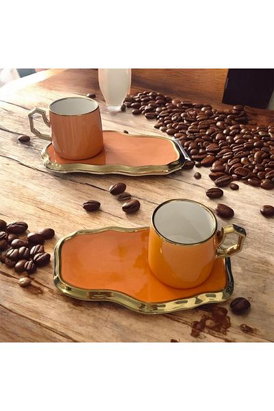 partridge store Porcelain Large Coffee Cup with Ikram Plate Set of 2