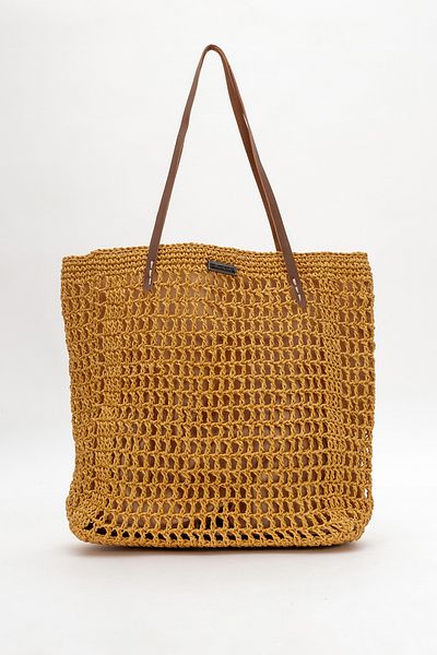 Dericlub Deri Club Women's Straw Handmade Shoulder Bag Zy 25002 Brown