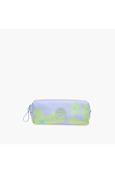 Marshmallow Petals Printed Pencil Pouch with Zip Closure