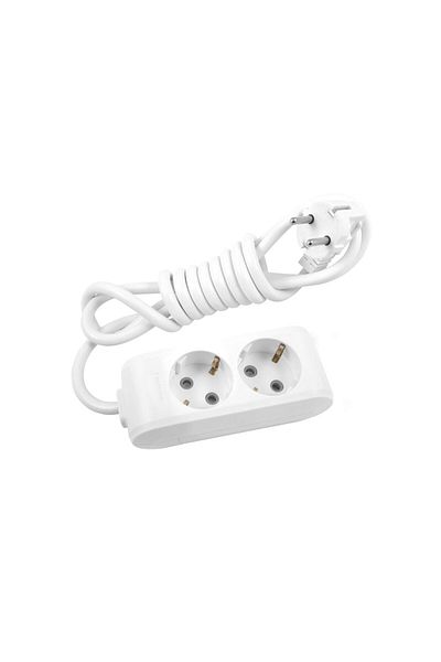 PANASONIC Xtendia Power Extension Cord, 2 Outlets, 5m, White