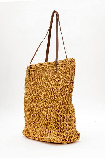 Dericlub Deri Club Women's Straw Handmade Shoulder Bag Zy 25002 Brown