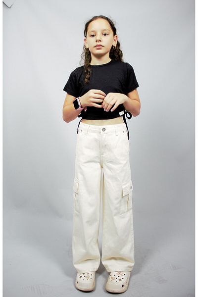 Ede Tekstil Girl's Cargo Denim Pants