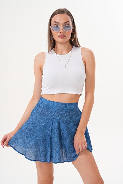 ŞİMAL Women's Patterned Skirt with Shorts 250540 -