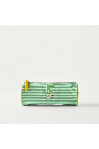 LEMON RİBBON Lemon Ribbon Striped Pencil Case with Zip Closure - 1-Year Warranty