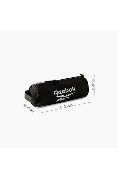 Reebok Logo Print Pencil Pouch with Zip Closure - 2-Year Warranty
