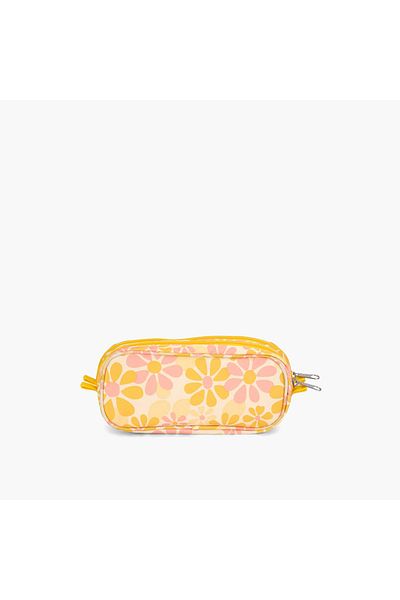 Jansport Jansport Floral Print 2-Compartment Pencil Case with Zip Closure - Lifetime Warranty