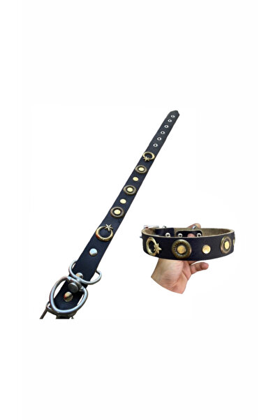 Sürmeli Tasma Küçük Orta Irk Hakiki Deri Köpek Tasması 3 Cm Genişlik