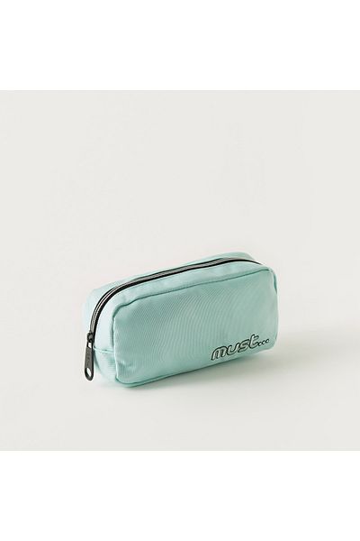 MUST Logo Detail Pencil Pouch with Zip Closure