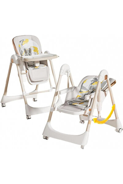 Little Mom Scaun de masa pentru bebelusi Little Mom Grey, pliabil, multifunct...