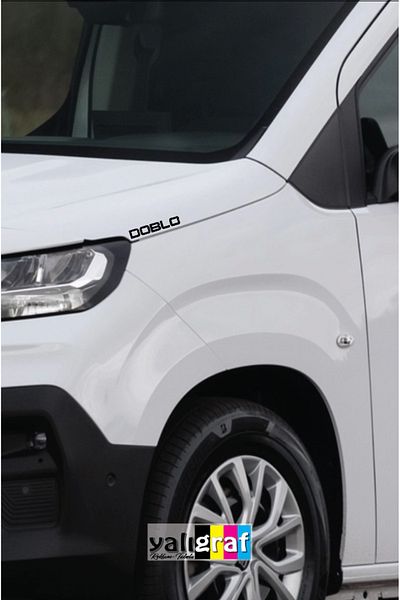 yalıgraf Autocolant Fiat Doblo Text Set de 10 Butoane Ușă Apărător de noroi Folie universală 10x1,5 cm