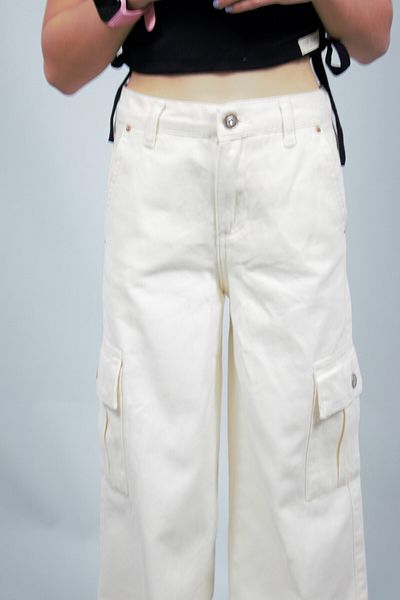 Ede Tekstil Girl's Cargo Denim Pants