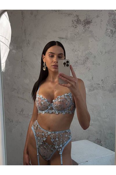 Feruzdesign Set de jartiere Millie Mavi