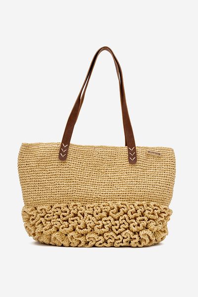Dericlub Dericlub Women's Straw Handmade Shoulder Bag Zy 25008 Beige
