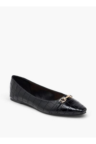 Flora Bella by Shoexpress Women Textured Slip-On Ballerina Shoes with Metal Accent