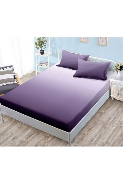 OEM Bed sheet and 2 pillowcases with elastic, Finet, 2 persons, gradient print, 180x200cm, Purple