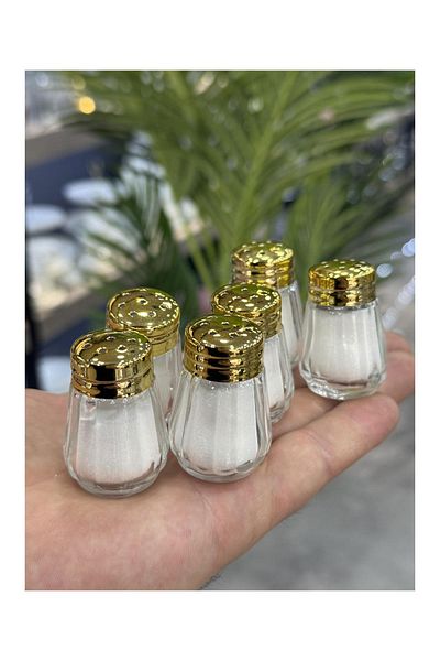 Doğudeko Mini Round 6-Piece Salt Shaker Gold