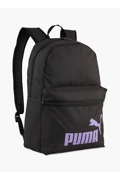 Puma Logo Print School Backpack with Adjustable Shoulder Straps and Zip Closure