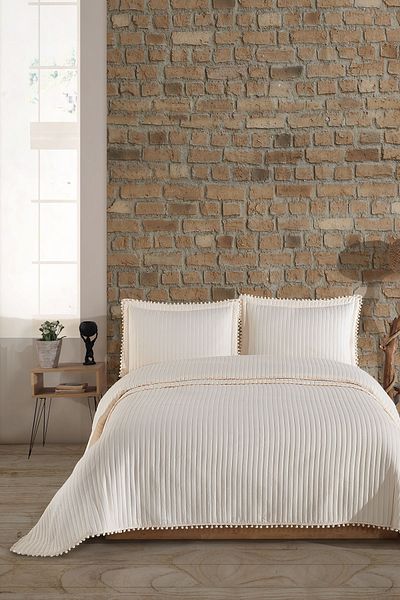 Elart Florita Bedspread Set Double (240X260 cm) Cream