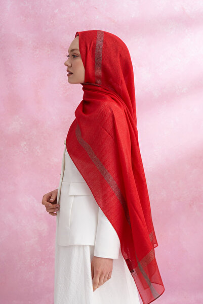 ARMANDA Silk Pearl Shawl - Red