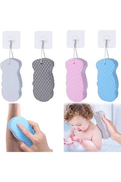 Hanedanev 2Pcs Bath Body Shower Sponge Magic Body Dead Skin Remover Body Massage Exfoliating Brush Sponge