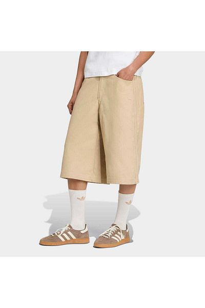 adidas Γυναικείο μπεζ τζιν σορτς Firebird Utility (JX8762)