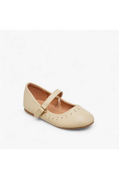 Flora Bella by Shoexpress Cutout Detail Ballerina Shoes with Hook and Loop Closure
