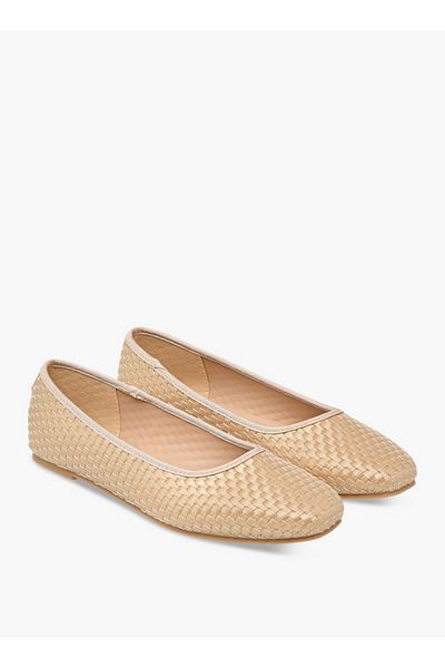 Flora Bella by Shoexpress Women Textured Square Toe Slip-On Ballerina Shoes