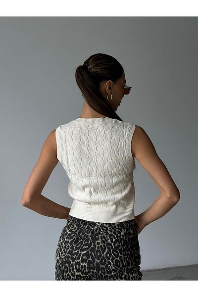 mydukkan.co Elsa Knitwear Knitted Vest Ecru