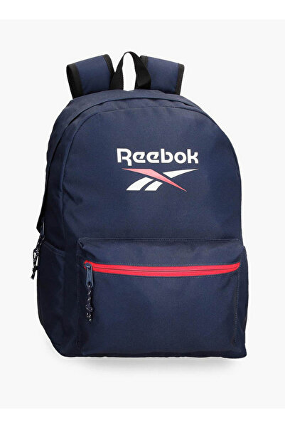 Reebok حقيبة ظهر مدرسية بطباعة شعار مع أحزمة قابلة للتعديل وسحاب للإغلاق - 38...