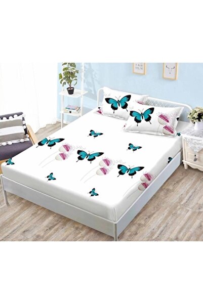 OEM Butterflies Bed Sheet and Pillow Cases Set, 3 Pieces, Multicolor, 180x200cm