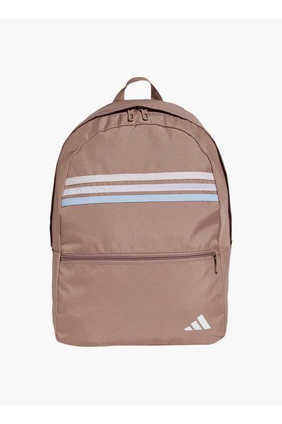adidas Logo Print School Backpack with Adjustable Straps and Zip Closure