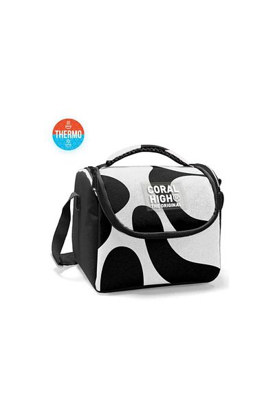 Coral High Black and White Patterned Thermo Lunchbox 22787
