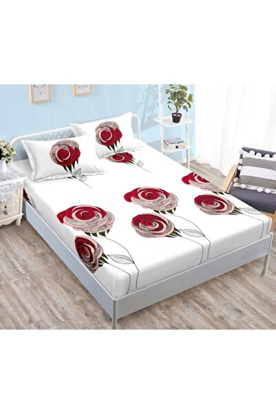 OEM Cearșaf și fețe de pernă pentru pat dublu, Finet, trandafiri, 180x200cm, ...